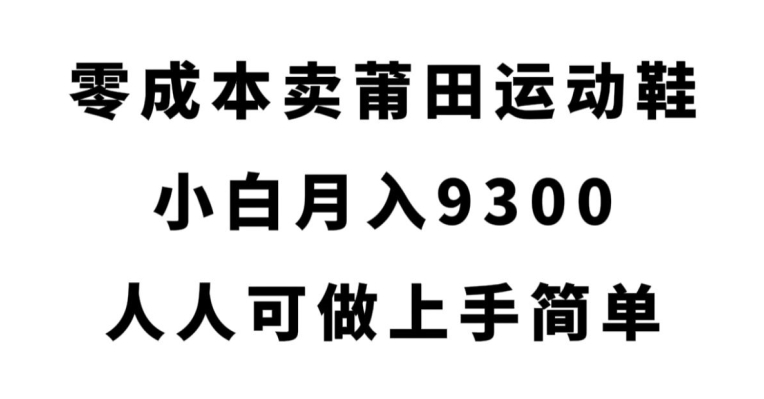 零成本卖莆田运动鞋,小白月入9300,人人可做上手简单【揭秘】|淘骐网赚资源库