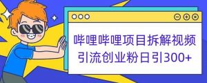 哔哩哔哩项目拆解引流创业粉日引300+小白可轻松上手【揭秘】|淘骐网赚资源库