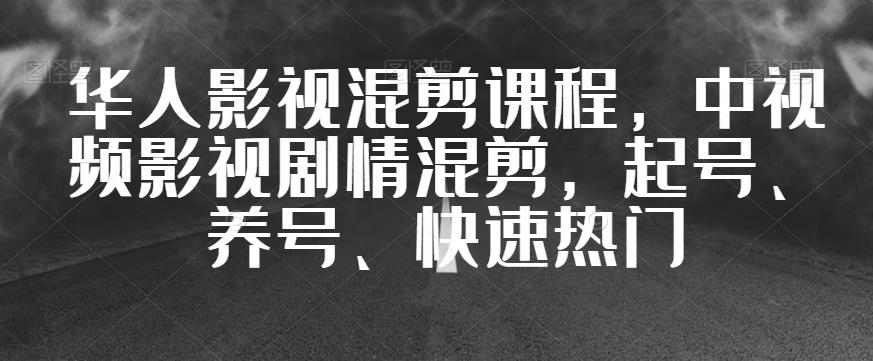 华人影视混剪课程,中视频影视剧情混剪,起号、养号、快速热门|淘骐网赚资源库