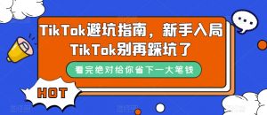 TikTok避坑指南,新手入局TikTok别再踩坑了|淘骐网赚资源库