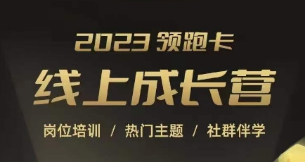 2023领跑卡线上成长营,淘宝运营各岗位培训,直通车、万相台、引力魔方、引流等,帮助突破成长瓶颈|淘骐网赚资源库