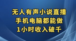 抖音无人有声小说直播，手机电脑都能做，1小时收入破千【揭秘】|淘骐网赚资源库