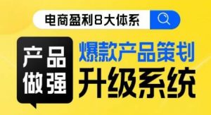 电商盈利8大体系 ·产品做强爆款产品策划系统升级线上课,全盘布局更能实现利润突破|淘骐网赚资源库