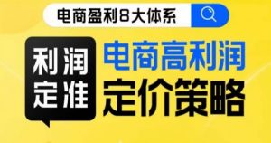 8大体系利润篇·利润定准电商高利润定价策略线上课|淘骐网赚资源库
