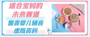 适合宝妈的未来赛道，售卖婴儿辅食虚拟资料，一份9.9-69.9元闭眼赚钱|淘骐网赚资源库