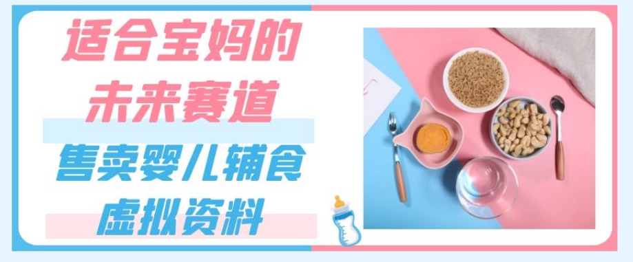 适合宝妈的未来赛道,售卖婴儿辅食虚拟资料,一份9.9-69.9元闭眼赚钱|淘骐网赚资源库
