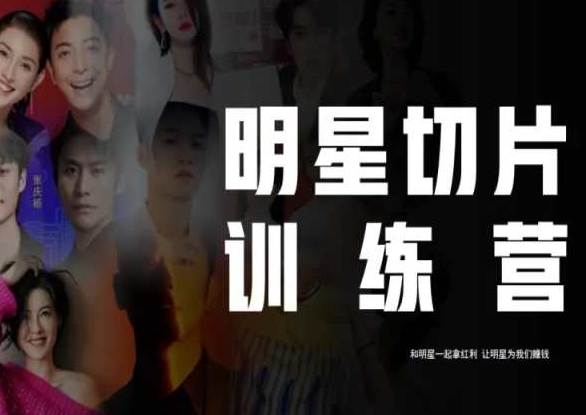 王子·明星切片线上训练营(2023),和明星一起拿红利,让明星为我们赚钱|淘骐网赚资源库