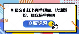 AI图文小红书商单项目,快速涨粉,稳定接单变现【揭秘】|淘骐网赚资源库