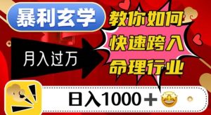 暴利玄学，教你如何快速跨入命理行业，日入1000＋月入过万|淘骐网赚资源库