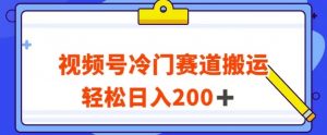 视频号最新冷门赛道搬运玩法，轻松日入200+【揭秘】|淘骐网赚资源库