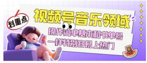 视频号音乐领域项目玩法，操作简单基本和书单号一样，特别容易上热门【揭秘】|淘骐网赚资源库