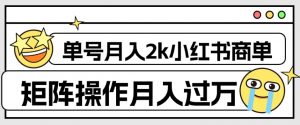 外面收费1980的小红书商单保姆级教程,单号月入2k,矩阵操作轻松月入过万|淘骐网赚资源库