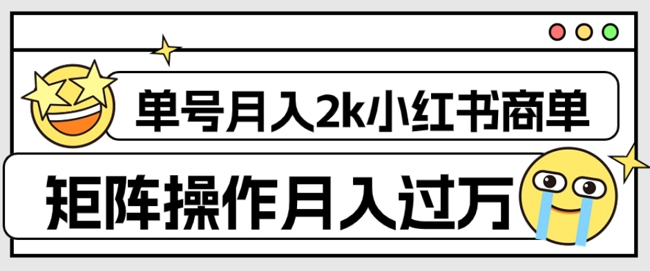 外面收费1980的小红书商单保姆级教程,单号月入2k,矩阵操作轻松月入过万|淘骐网赚资源库