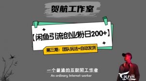 第三期：暴力引流，无脑搬运，闲鱼创业粉引流一天200+，更新全自动发货的团队闭环模式【揭秘】|淘骐网赚资源库