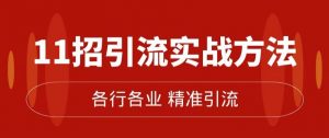 精准引流术:11招引流实战方法,让你私域流量加到爆(11节课完整)-第一资源库