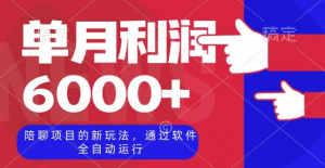 陪聊项目的新玩法，通过软件全自动运行，单月利润6000+【揭秘】|淘骐网赚资源库