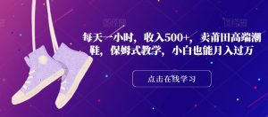 每天一小时,收入500+,卖莆田高端潮鞋,保姆式教学,小白也能月入过万【揭秘】|淘骐网赚资源库