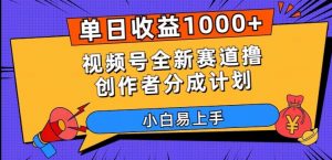 单日收益1000+，视频号全新赛道撸创作者分成计划，小白易上手【揭秘】|淘骐网赚资源库