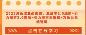 023淘系流量必备课，直通车2.0进阶+引力魔方2.0进阶+引力魔方系统课+万象台系统课等|淘骐网赚资源库
