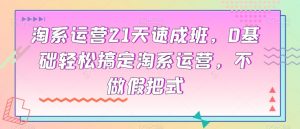 淘系运营21天速成班,0基础轻松搞定淘系运营,不做假把式|淘骐网赚资源库