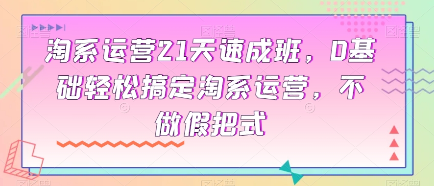 淘系运营21天速成班,0基础轻松搞定淘系运营,不做假把式|淘骐网赚资源库