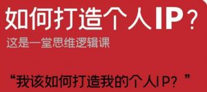 如何打造个人IP？这是一堂思维逻辑课“我该如何打造我的个人IP？|淘骐网赚资源库