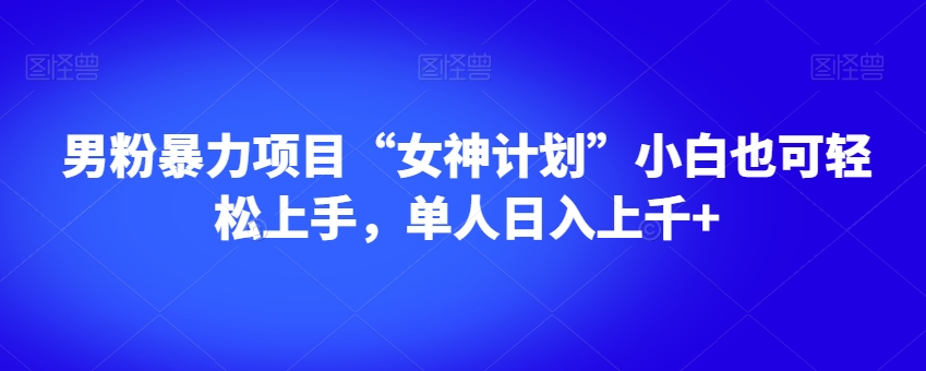 男粉暴力项目“女神计划”小白也可轻松上手,单人日入上千+【揭秘】|淘骐网赚资源库