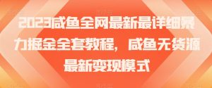 2023咸鱼全网最新最详细暴力掘金全套教程，咸鱼无货源最新变现模式【揭秘】|淘骐网赚资源库