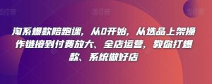 淘系爆款陪跑课,从0开始,从选品上架操作链接到付费放大、全店运营,教你打爆款、系统做好店|淘骐网赚资源库