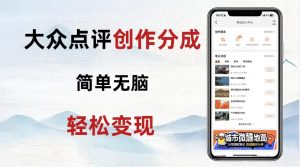 大众点评新玩法！零成本！新手也能每日轻松入袋300+！【揭秘】|淘骐网赚资源库