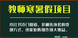 小红书冷门赛道,教师寒暑假项目,多种连环套的变现方式,还能矩阵操作放大收益【揭秘】|淘骐网赚资源库
