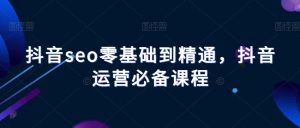 抖音seo零基础到精通，抖音运营必备课程|淘骐网赚资源库