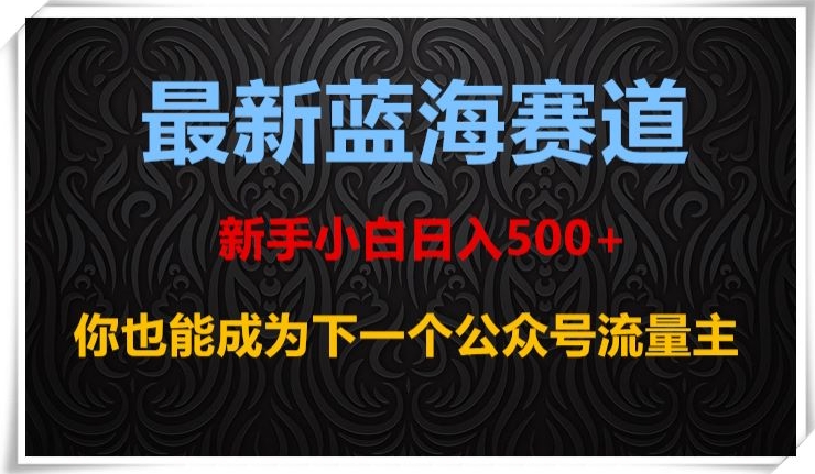 最新蓝海赛道,新手小白日入500+,你也能成为下一个公众号流量主【揭秘】|淘骐网赚资源库