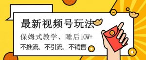 最新视频号玩法,不销售、不引流、不推广,躺着月入1W+,保姆式教学,小白轻松上手【揭秘】|淘骐网赚资源库