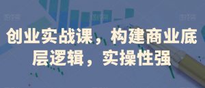 创业实战课,构建商业底层逻辑,实操性强|淘骐网赚资源库