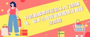 抖音直播带货运营从入门到精通,新手小白完全掌握带货直播全流程|淘骐网赚资源库
