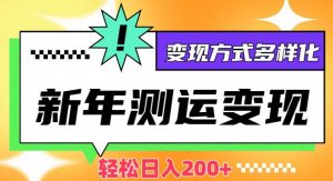 新年运势测试变现，日入200+，几分钟一条作品，变现方式多样化【揭秘】|淘骐网赚资源库