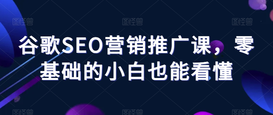 谷歌SEO营销推广课，零基础的小白也能看懂|淘骐网赚资源库
