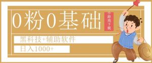 0粉0基础快手小游戏下载日入1000+黑科技+辅助软件【揭秘】|淘骐网赚资源库