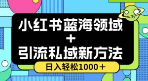 小红书蓝海虚拟＋引流私域新方法，100%不限流，日入轻松1000＋，小白无脑操作【揭秘】|淘骐网赚资源库