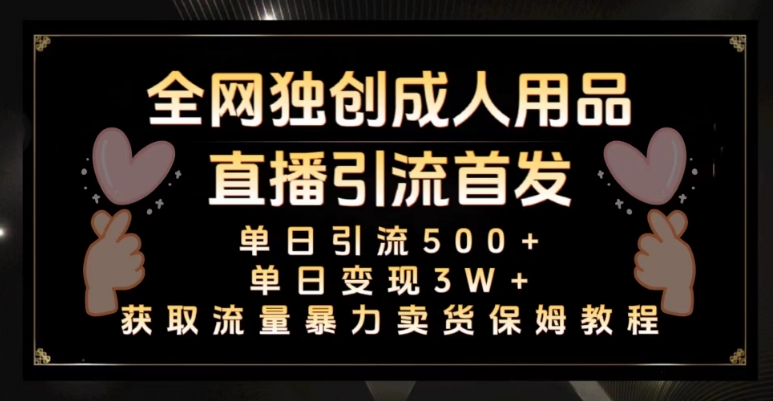 全网独创真人主播+无人直播单日引流500+，橙人用品暴力卖货单日变现3W+保姆似教学2.0【揭秘】|淘骐网赚资源库