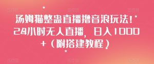汤姆猫整蛊直播撸音浪玩法!24小时无人直播,日入1000+(附搭建教程)【揭秘】|淘骐网赚资源库