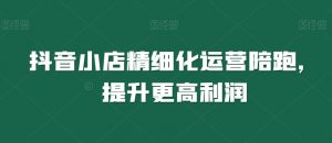 抖音小店精细化运营陪跑,提升更高利润|淘骐网赚资源库