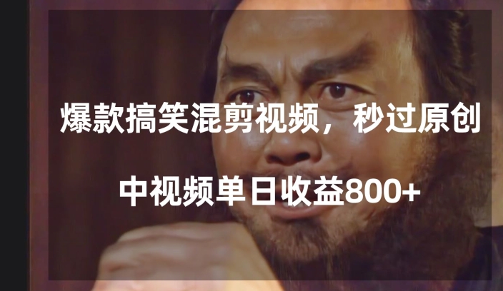 爆款搞笑混剪视频,百分百过原创,单日中视频播放收益800+【揭秘】|淘骐网赚资源库
