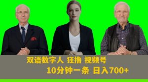 Ai生成双语数字人狂撸视频号,日入700+内附251G素材【揭秘】|淘骐网赚资源库