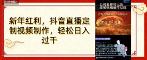 年底风口项目，定制视频直播变现，日入1000加，会打字就行【揭秘】|淘骐网赚资源库