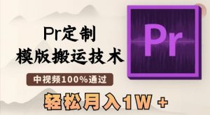 最新Pr定制模版搬运技术,中视频100%通过,几分钟一条视频,轻松月入1W+【揭秘】|淘骐网赚资源库