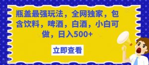 瓶盖最强玩法，全网独家，包含饮料，啤酒，白酒，小白可做，日入500+【揭秘】|淘骐网赚资源库