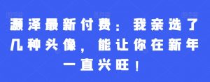 灏泽最新付费:我亲选了几种头像,能让你在新年一直兴旺!|淘骐网赚资源库