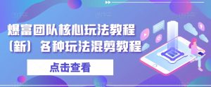 爆富团队核心玩法教程（新）各种玩法混剪教程|淘骐网赚资源库